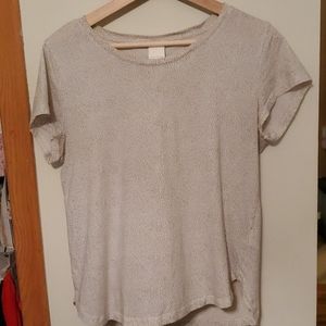 White polkadot scoop neck t-shirt